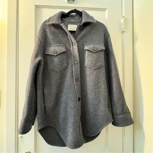 Aritzia Wilfred Free Small Gray Button-Up Wool Jacket norm core